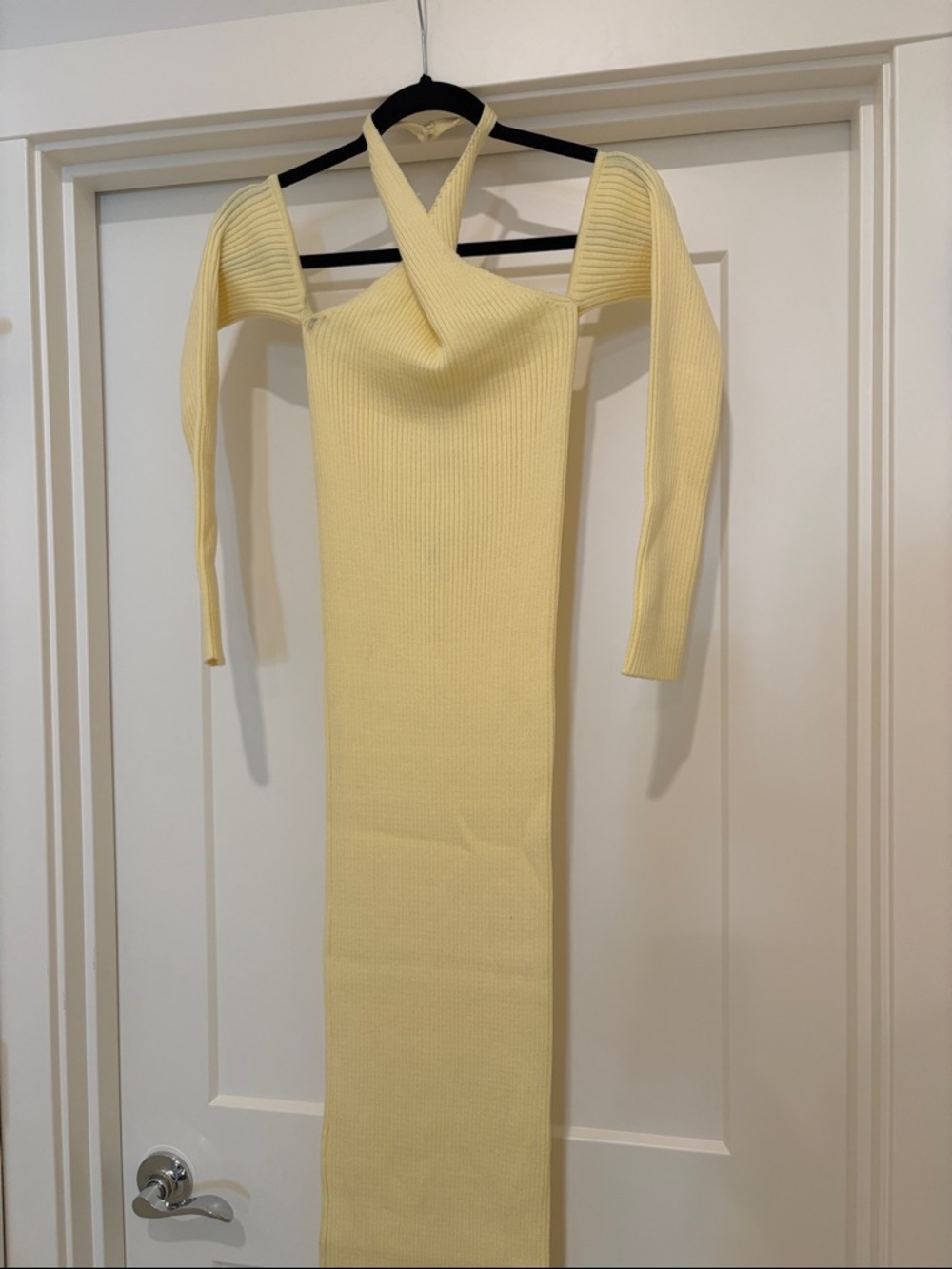 NWT [Baobab] Collection Kai Dress Twist Halter Ribbed Midi Viche Yellow Womens S - Picture 6 of 14